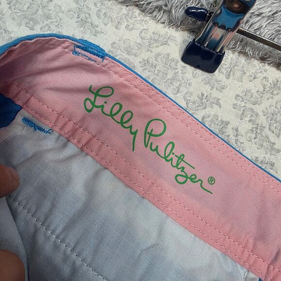 Lilly Pulitzer Blue Callahan Cotton Shorts Size 0 - Picture 3 of 8